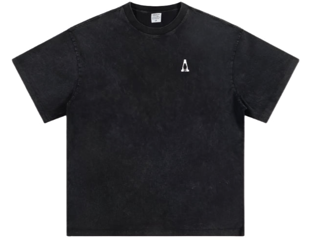 Black essential heavy washed tee - Apollo Originals