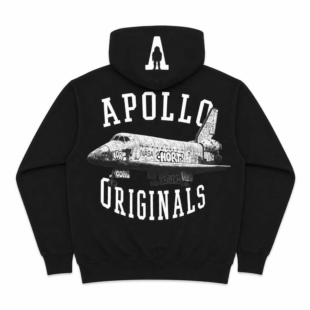 Shuttle Hoodie front - heavyweight premium hoodie by Apollo Originals
