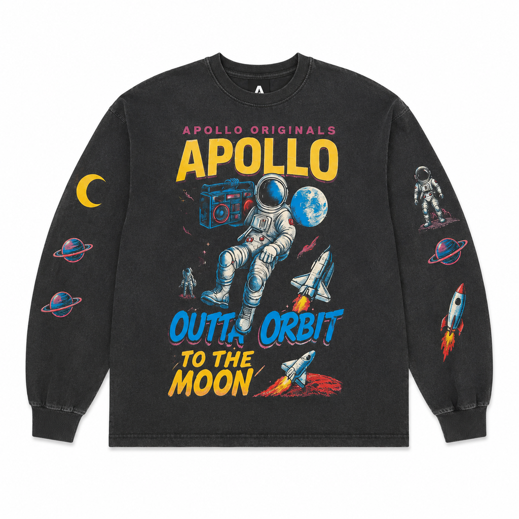 Heavyweight Faded Long Sleeve front - vintage graphic streetwear by Apollo Originals