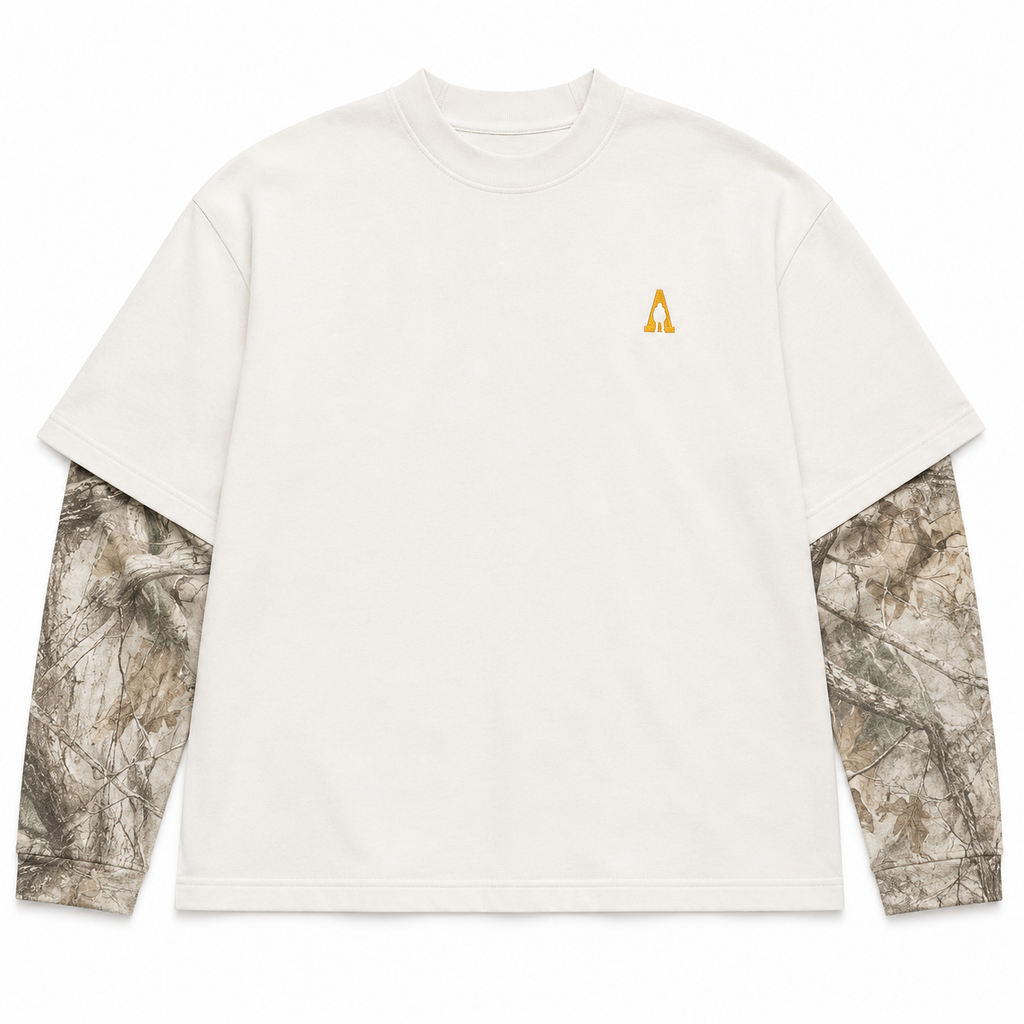 Layered Camo Crewneck front - premium camo crewneck by Apollo Originals