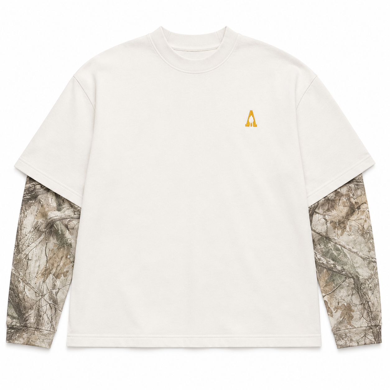 Layered Camo Crewneck front - premium camo crewneck by Apollo Originals